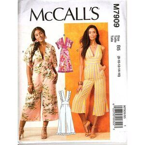 McCall's M7909 Misses 8 to 16 Easy Jumpsuits Uncut Sewing Pattern